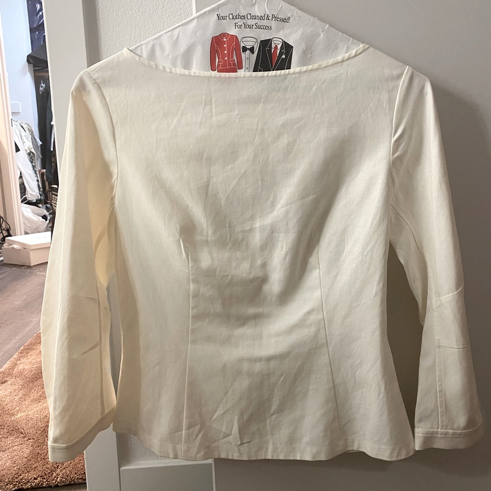 SOLD Club monaco fitted white top blouse